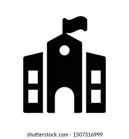 school glyph flat vector icon