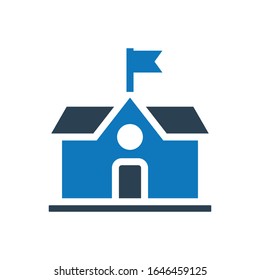 School glyph icon vector - ui icon vector