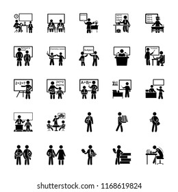 School Glyph Icons Set