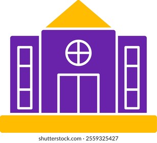 School Glyph Two Color Vector Icon Design