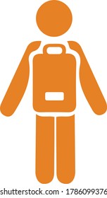 School going child icon / orange color