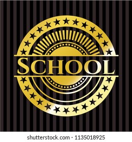 School gold badge or emblem
