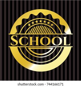 School gold badge or emblem