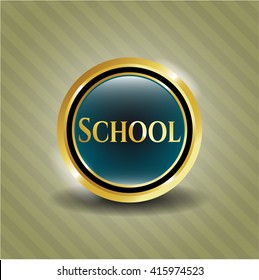 School gold shiny badge