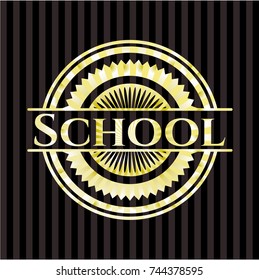 School gold shiny badge