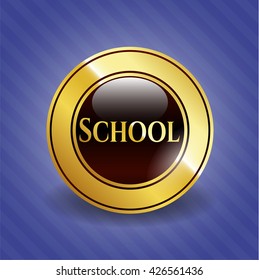 School gold shiny emblem