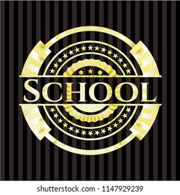 School golden emblem or badge
