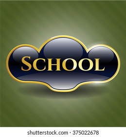 School golden emblem or badge