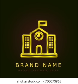 School golden metallic logo