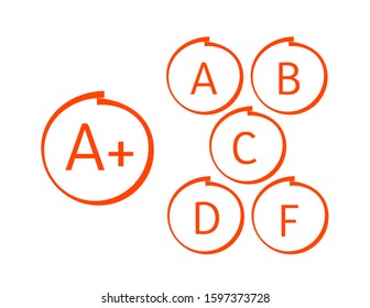 School grade result icon letters and plus vector eps 10