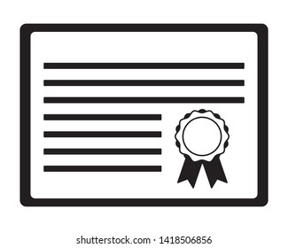 school graduation certificate diploma document vector illustration
