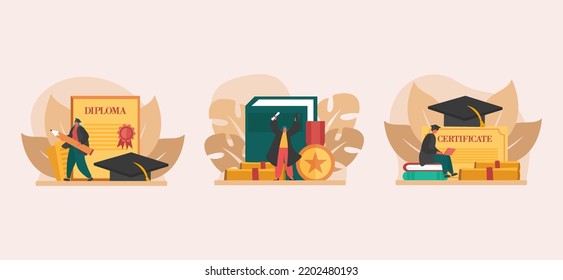 School Graduation Flat Bundle Design