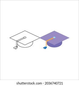 school graduation hat bundling icon illustration