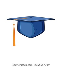 school graduation hat cartoon. diploma student, degree black, academic study school graduation hat sign. isolated symbol vector illustration