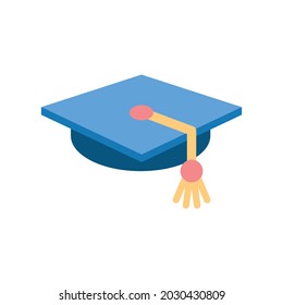 school graduation hat fill icon illustration
