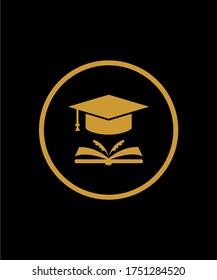 SCHOOL GRADUATION ICON VECTOR LOGO DESIGN