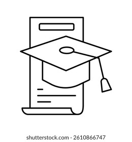 school graduation line icon vector. school graduation sign. isolated contour symbol black illustration
