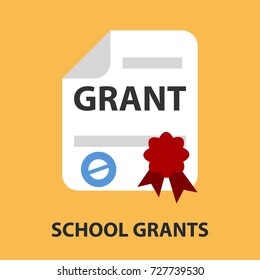 School grants flat concept. Vector illustration. Element template for design.