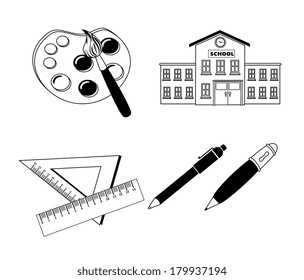 school graphics over white background vector illustration 