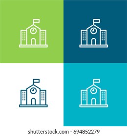 School green and blue material color minimal icon or logo design