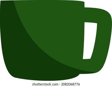 School green cup, illustration, vector, on a white background.