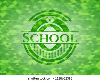 School green mosaic emblem