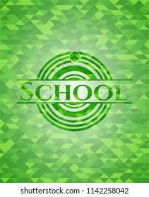 School green mosaic emblem