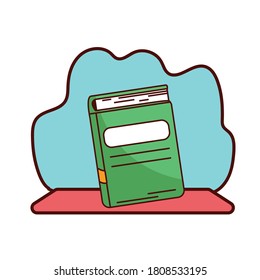 Diseño de cuaderno verde escolar, lección de educación y tema del conocimiento Ilustración vectorial