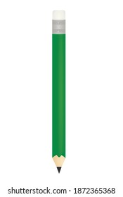 Lápiz verde escolar. ilustración vectorial