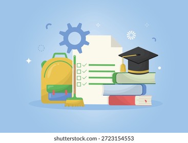 School Guidelines promoting school guidelines or digital cleanup. Digital cleanup day at school. Responsible technology concept. Vector illustration - Powered by Shutterstock - Get 15% off with code: PIKWIZARD15