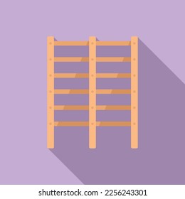 School gym icon flat vector. Sport playground. Room hall
