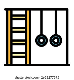 School gym icon. Outline school gym vector icon color flat isolated