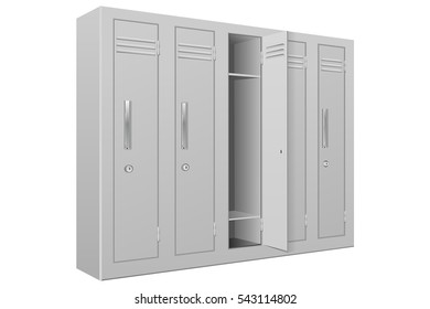 School gym lockers. Interior element. Vector illustration isolated on white background