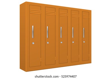 School gym lockers. Vector illustration isolated on white background