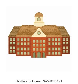 Escuela dibujada a mano edificio de la escuela de Ilustración vectorial