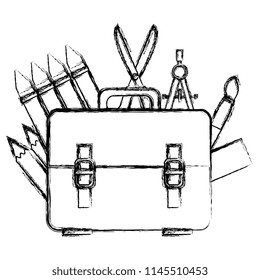 school handbag with supplies