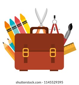 school handbag with supplies