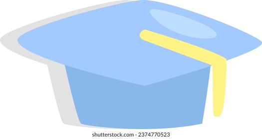School hat, illustration or icon, vector on white background.