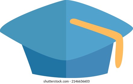 School hat, illustration, vector on a white background.