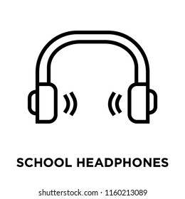 School Headphones icon vector isolated on white background, School Headphones transparent sign , linear symbol and stroke design elements in outline style