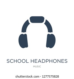 school headphones icon vector on white background, school headphones trendy filled icons from Music collection, school headphones vector illustration