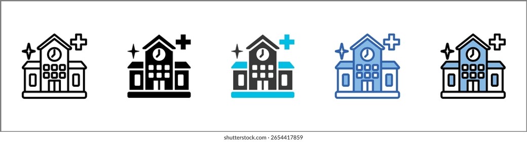 Icono de la salud de la escuela Ilustración Multistyle