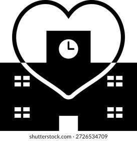 Icono del anillo de la escuela y del corazón