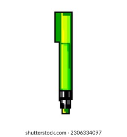 school highlighter game pixel art retro vector. bit school highlighter. old vintage illustration