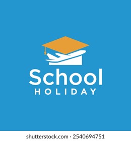 school holiday travel logo, school travel agency logo, travel business logo concept.