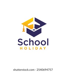 school holiday travel logo, school travel agency logo, travel business logo concept.