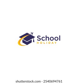 school holiday travel logo, school travel agency logo, travel business logo concept.