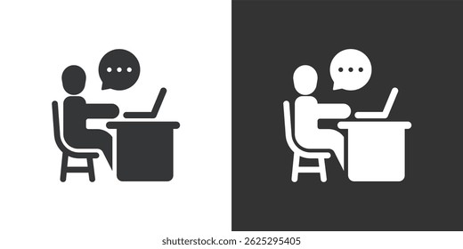 School from home  icon. Solid glyph series icon