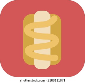School hotdog, illustration, vector on a white background.