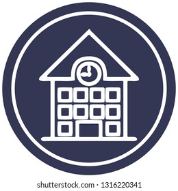 school house circular icon symbol